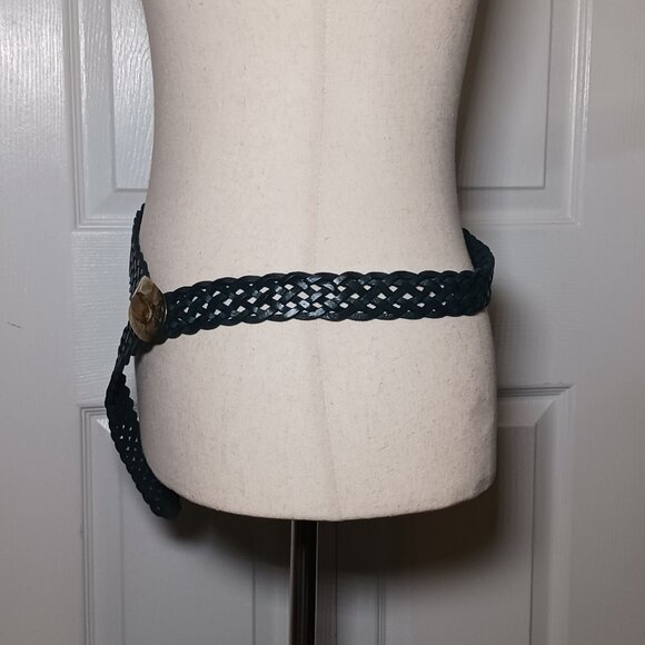 Boho Style Versatile Belt with Unique Buckle Hook Closure Dark Blue/Green Color - Picture 3 of 9
